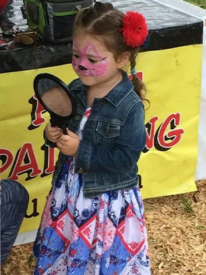 girl with cat face painting