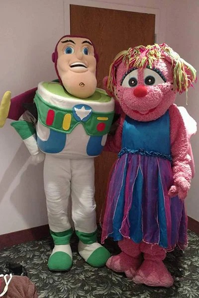 Buzz Lightyear and Elmo character costumes