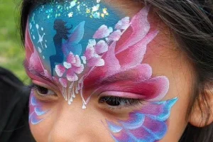 Image of a girl with a fairy facepainting